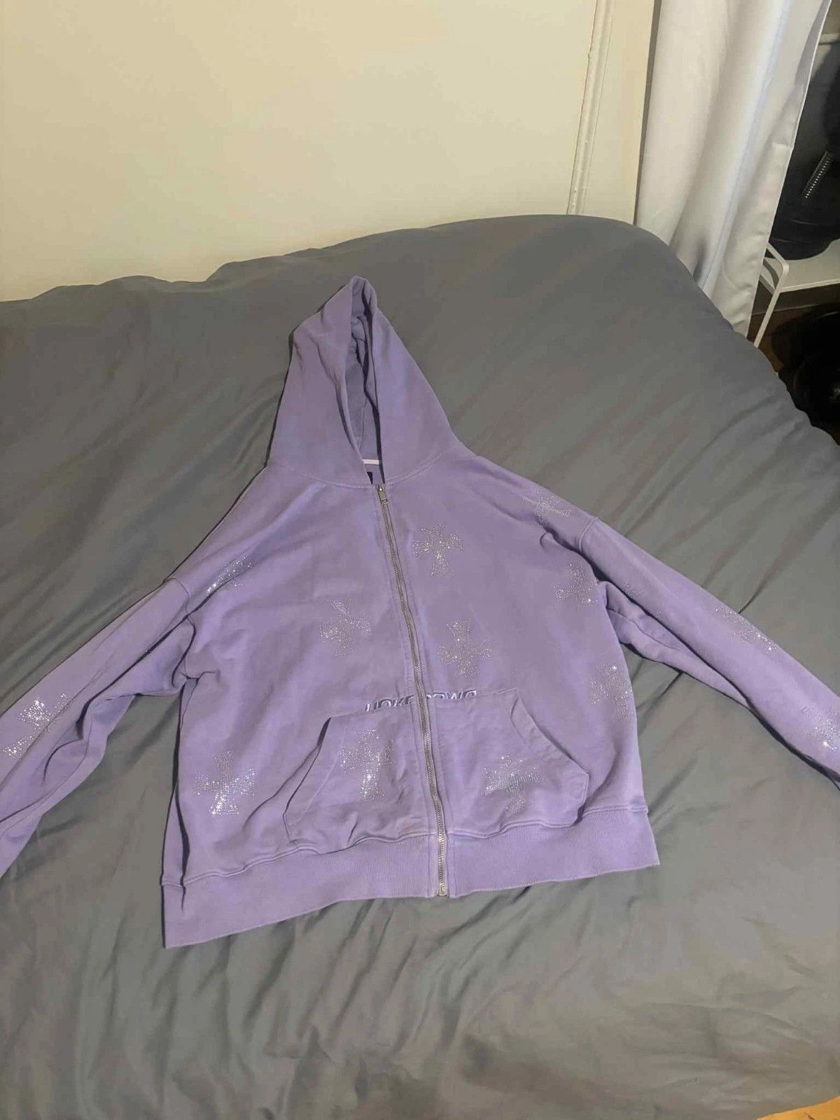 Unknown London Purple Rhinestone hoodie Size US XL / EU 56 / 4 - 1 Thumbnail