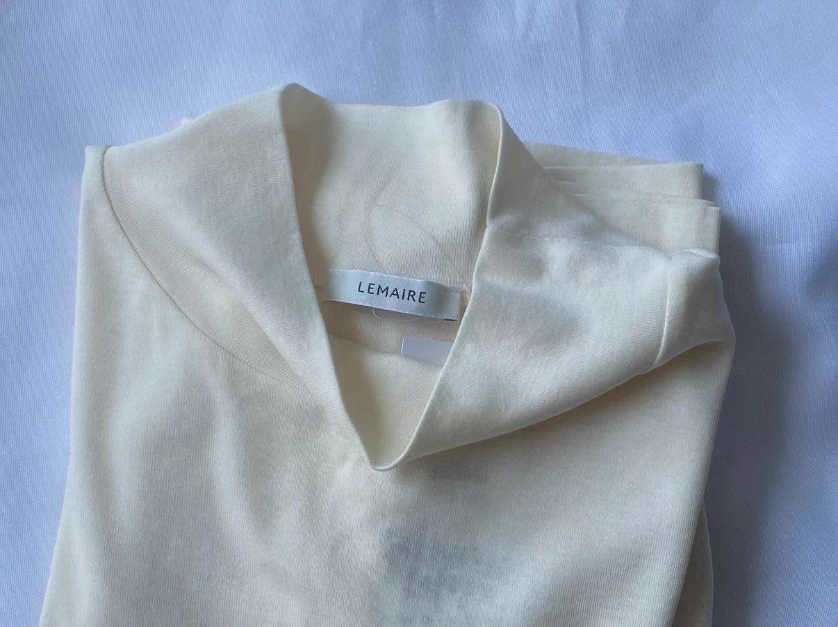 Lemaire Lemaire 24SS Almond White Cotton Turtleneck Sweater Ｑ23 Size US S / EU 44-46 / 1 - 2 Thumbnail