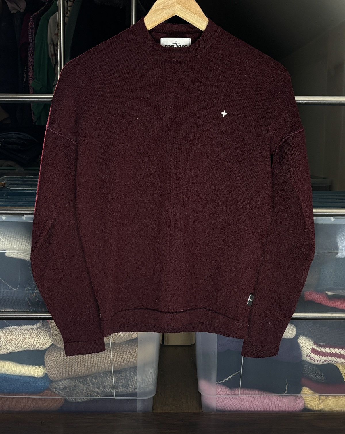 Stone Island Stone Island burgundy sweater Size S / US 4 / IT 40 - 1 Thumbnail