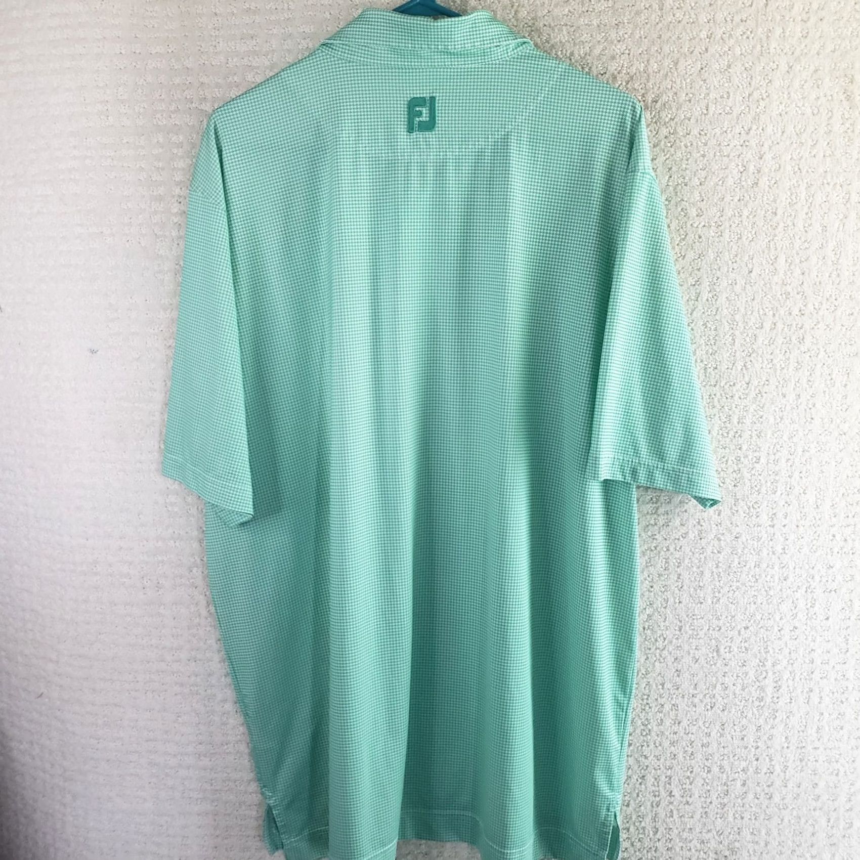Footjoy FootJoy Polo Men XL Green Geometric Stretch Performance Golf Etowah Valley GC Shirt Modern Casual Activewear Size US XL / EU 56 / 4 - 6 Thumbnail