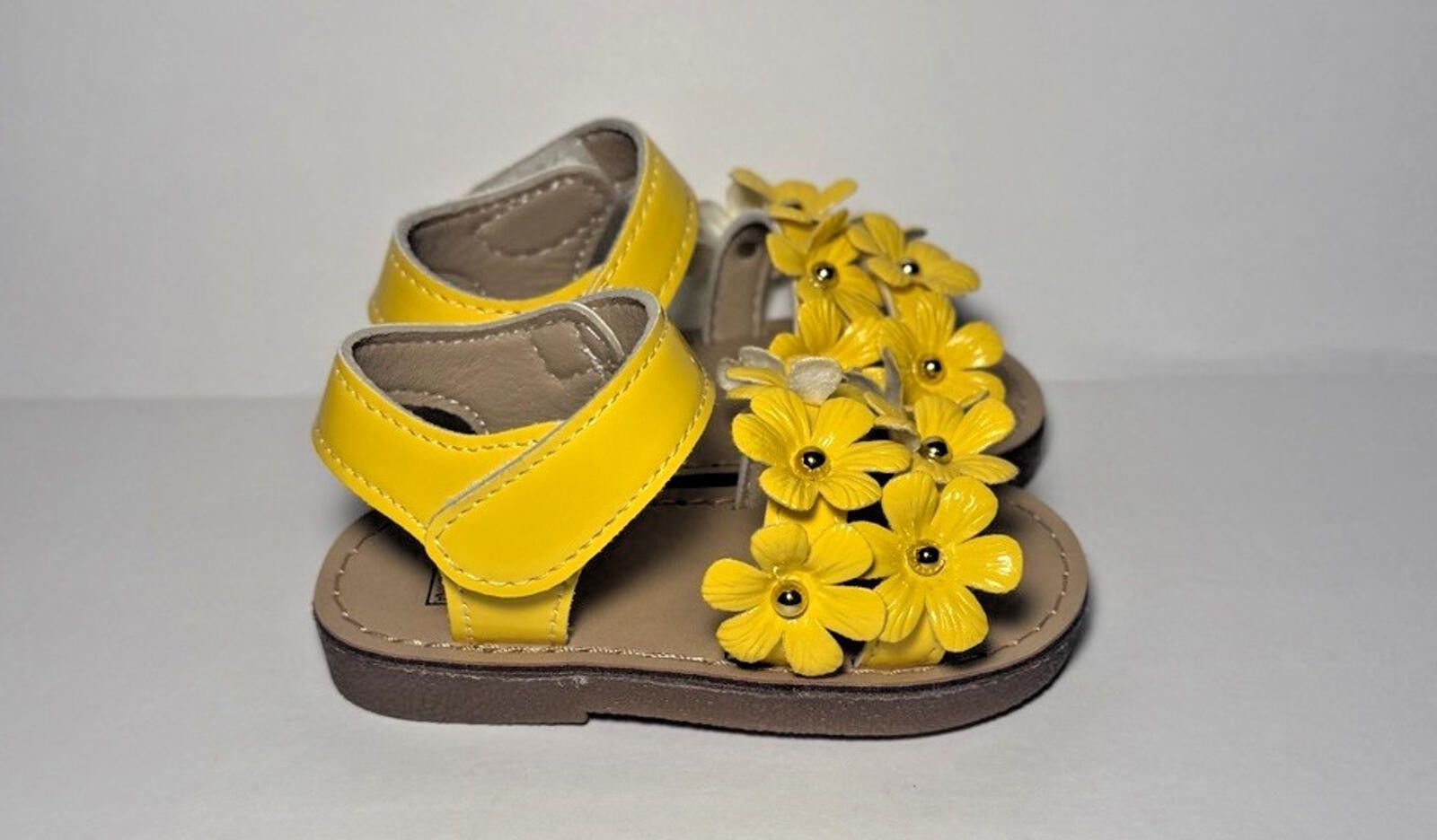 Shein Baby Hook & Loop Walking Sandals Open Toe Flowers Yelllow Size US 5 / EU 37 - 2 Thumbnail