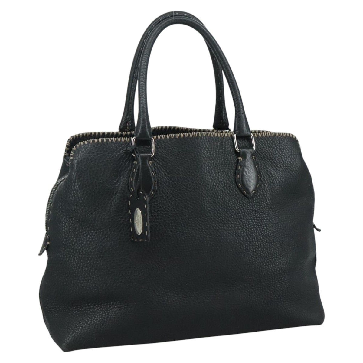 Fendi Fendi Selleria Handle Bag Embossed Leather Size ONE SIZE - 1 Thumbnail
