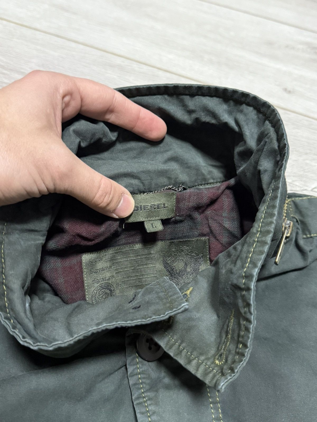 Diesel Diesel military zip buttons jacket washed Size US L / EU 52-54 / 3 - 6 Thumbnail