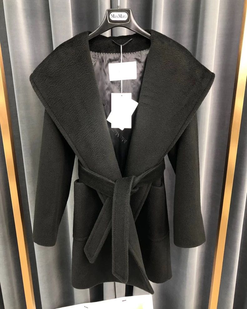 Max Mara Max Mara Rialto Classic Black Camel Hair Hooded Coat Size M / US 6-8 / IT 42-44 - 1 Thumbnail