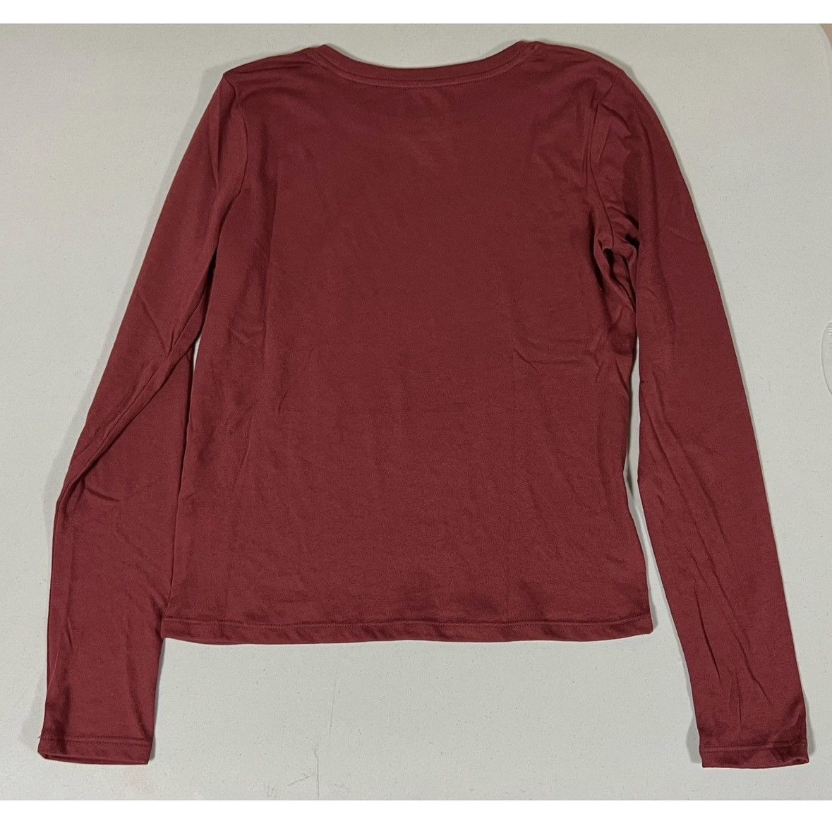 Sonoma Red Solid Long Sleeve Crewneck T-Shirt Top Blouse Tee XS ♥️✨ Size XS / US 0-2 / IT 36-38 - 5 Thumbnail