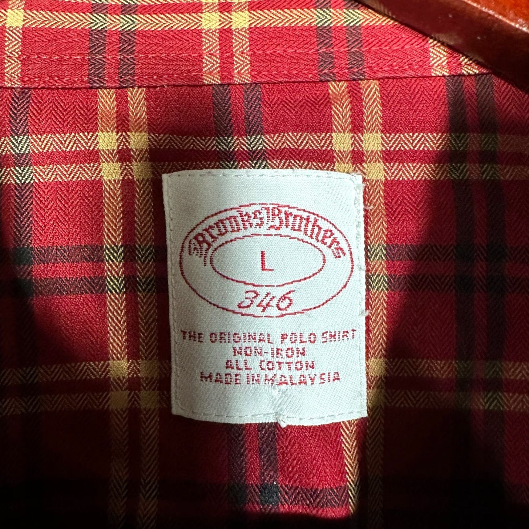 Brooks Brothers Brooks Brothers Shirt Mens Large Button-Down The Original Polo Red Plaid Non Iron Vintage No Size US L / EU 52-54 / 3 - 6 Thumbnail