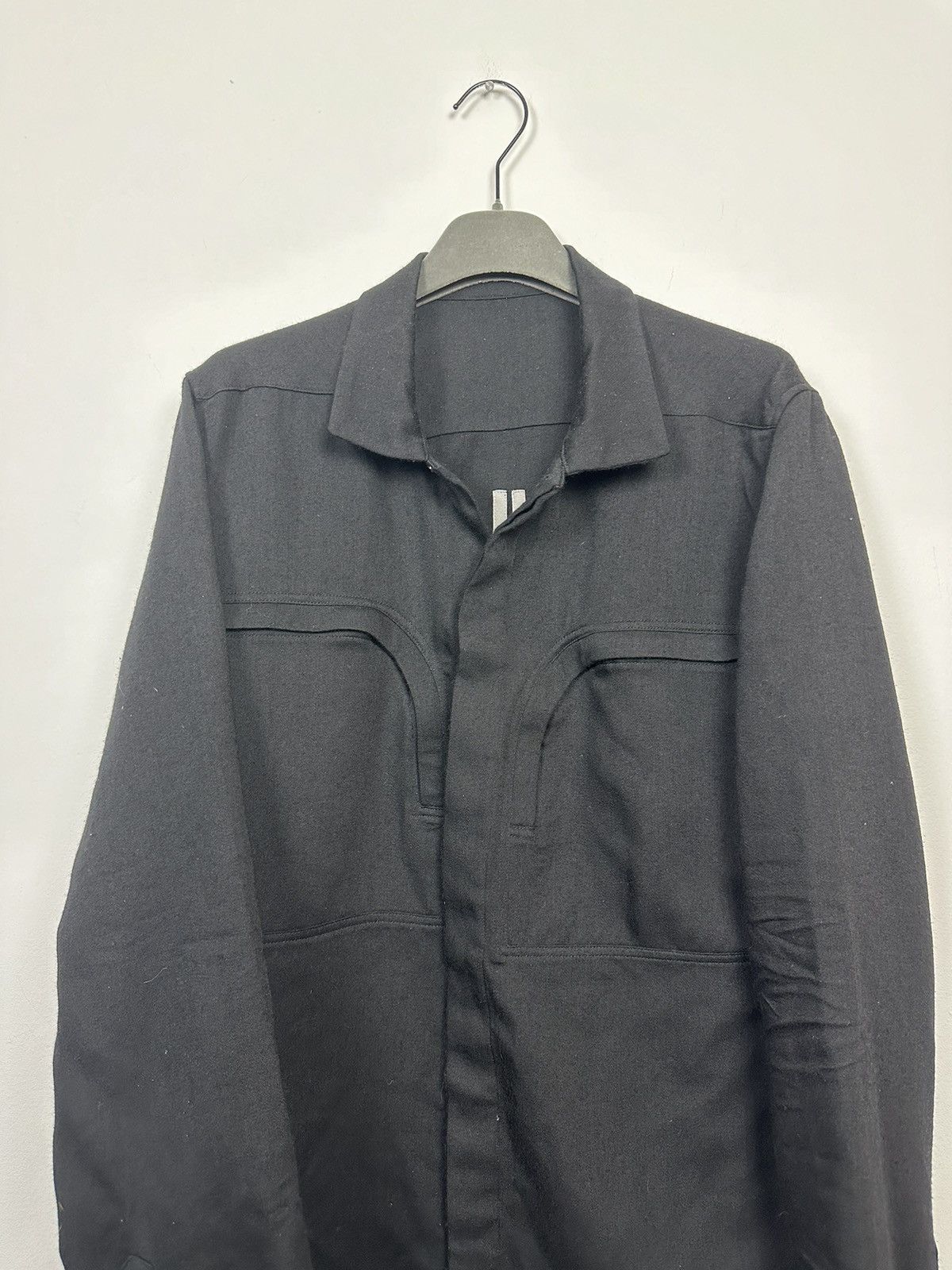 Rick Owens FW19 ‘LARRY’ Wool Bauhaus Button Up Shirt Size US L / EU 52-54 / 3 - 2 Thumbnail
