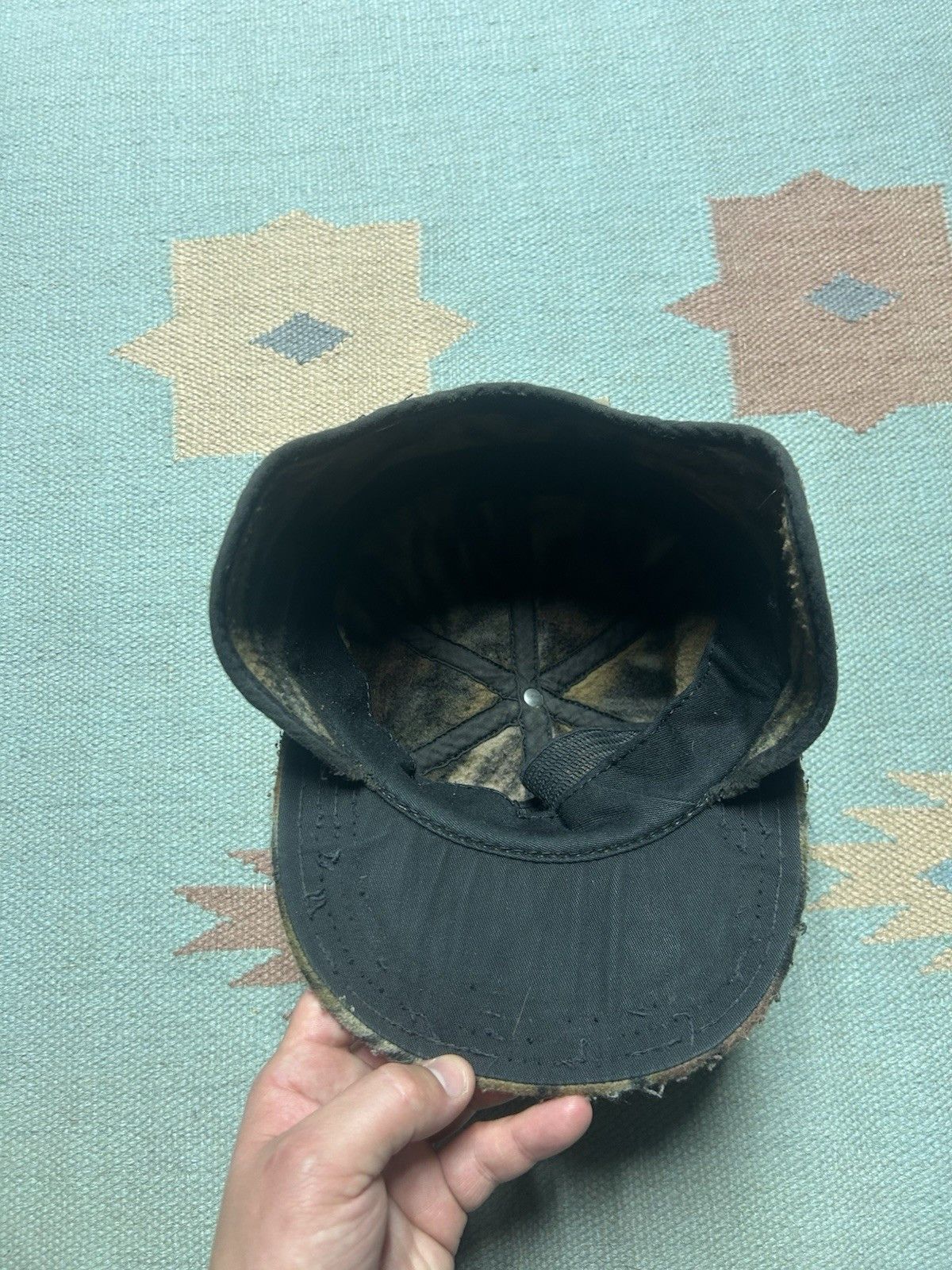 Vintage VTG 80s camo trapper hat flap Trebark camouflage fleece USA Size ONE SIZE - 7 Thumbnail