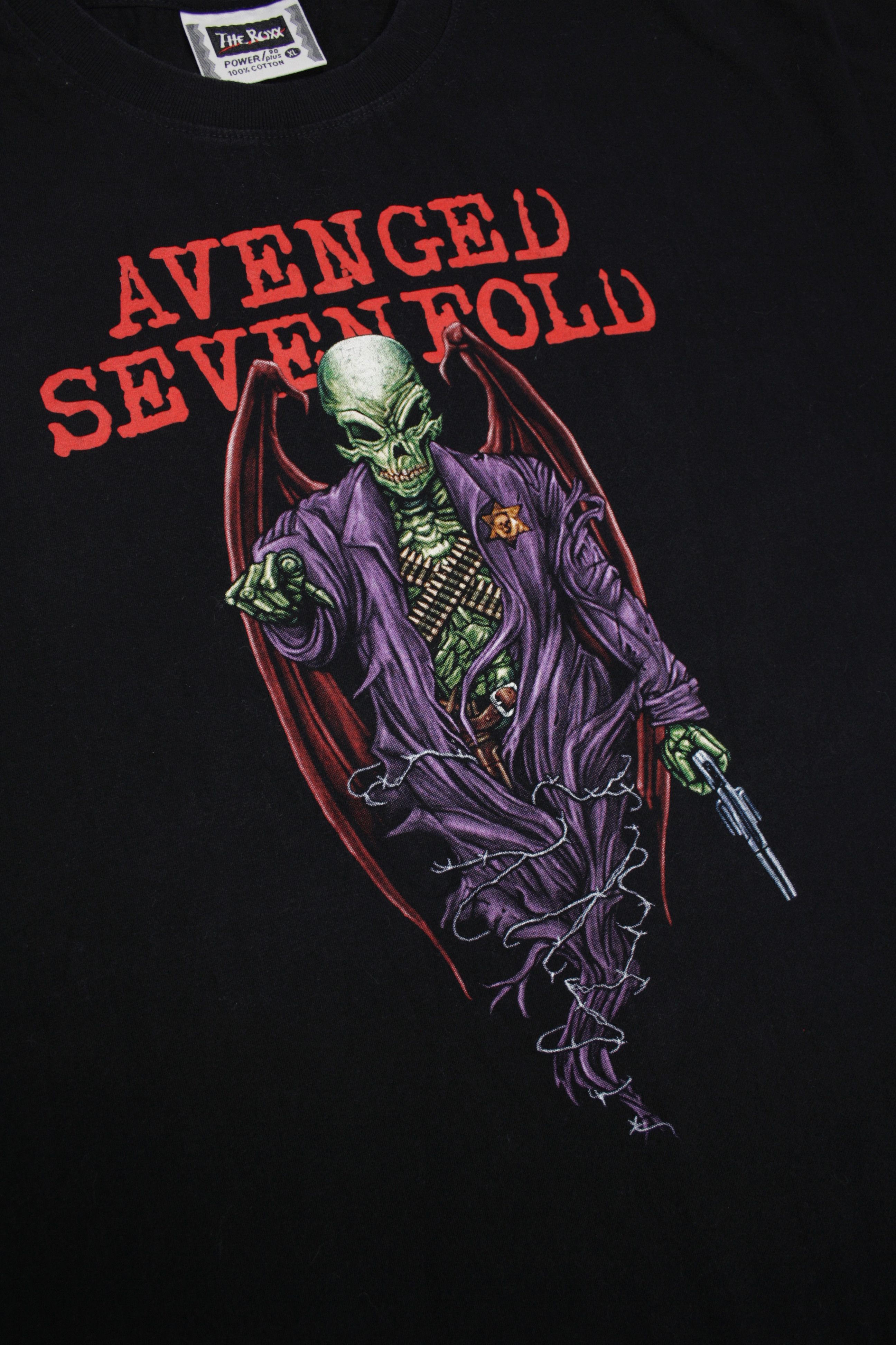 Band Tees × Vintage Avenged Sevenfold A7X Sheriff Demon Single Stitch T-Shirt Size US XL / EU 56 / 4 - 3 Thumbnail
