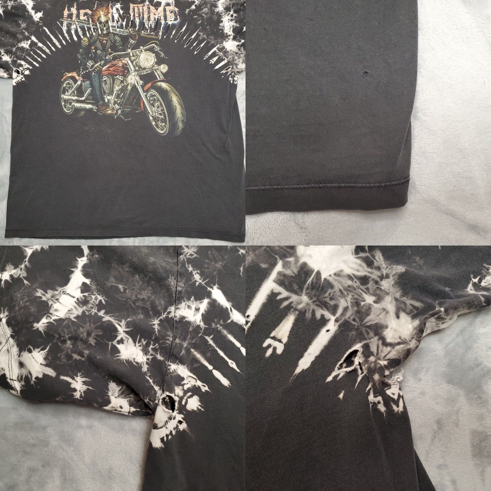 Vintage VINTAGE Skull ShirtZ Shirt Mens XXXL Black Hell Time Studded Zombie Motorcycle Biker AOP Shirt T-Shirt Crew Neck Short Sleeve Cotton Mens Size US XXL / EU 58 / 5 - 9 Thumbnail