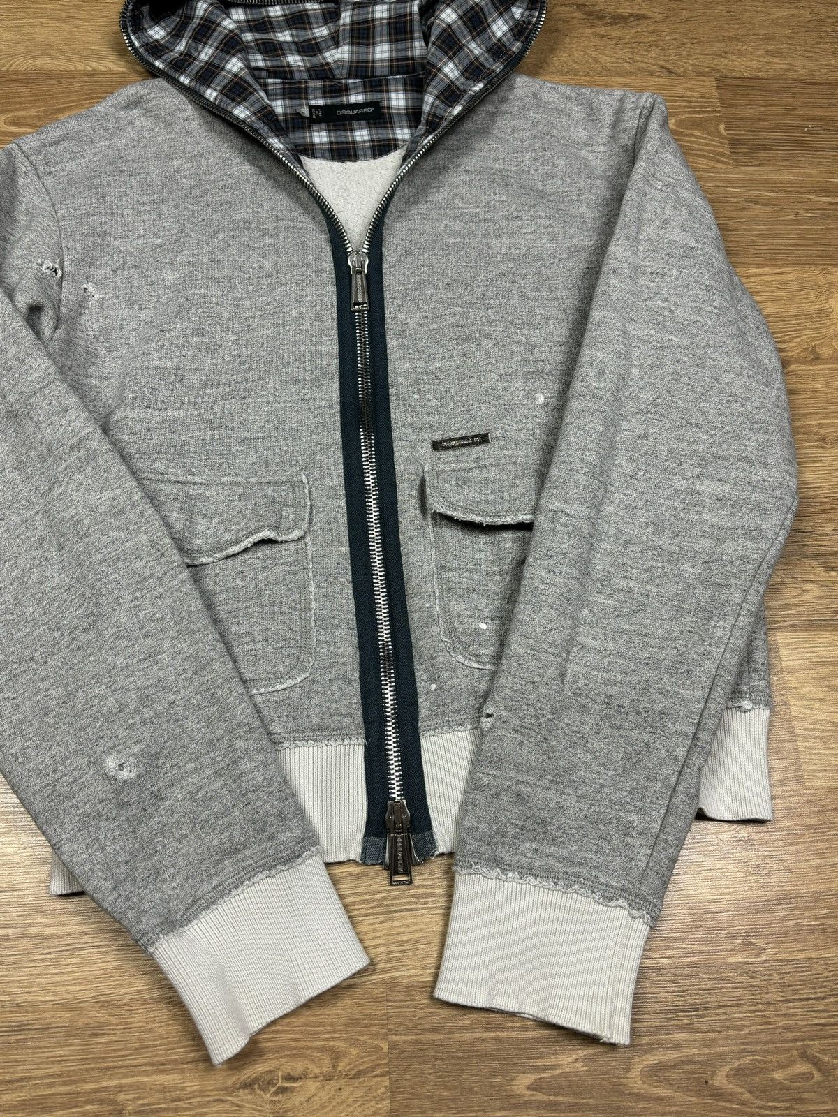 Dsquared2 2000s Dsquared2 Distressed Full Zip Hoodie Size US S / EU 44-46 / 1 - 6 Thumbnail