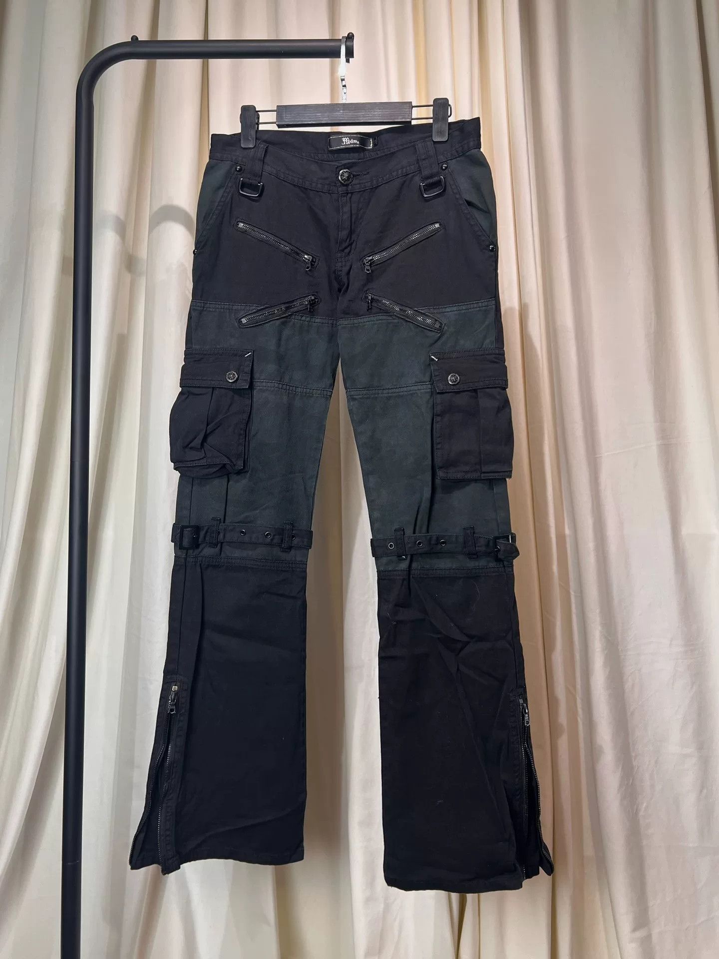 MIDNIGHT RODEO dark avant-garde cargo pants with zippers Size US 32 / EU 48 - 1 Thumbnail