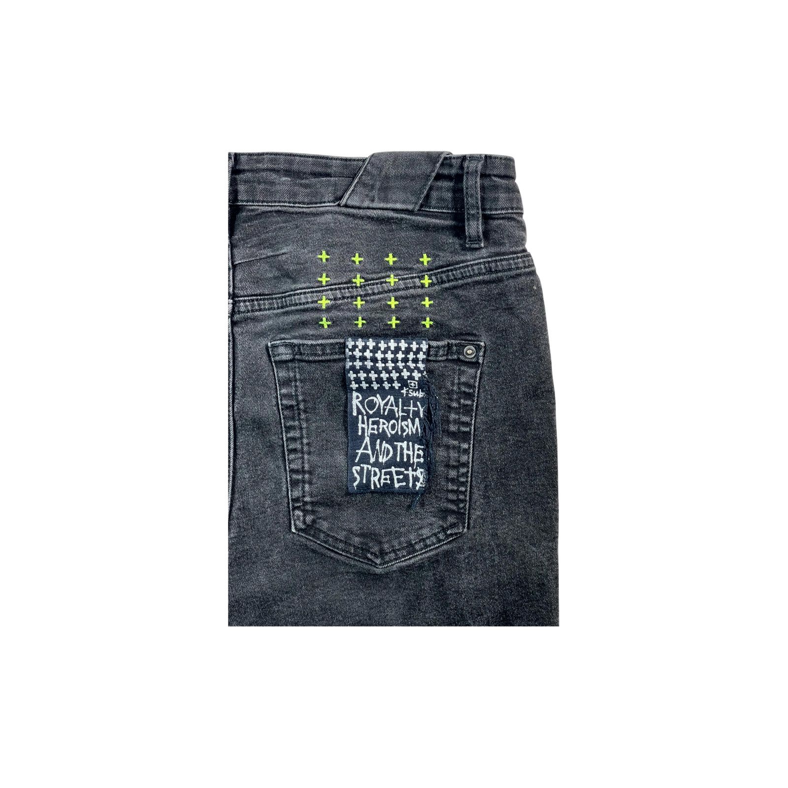 Purple Brand Ksubi Black & Lime Jeans Size US 30 / EU 46 - 4 Thumbnail
