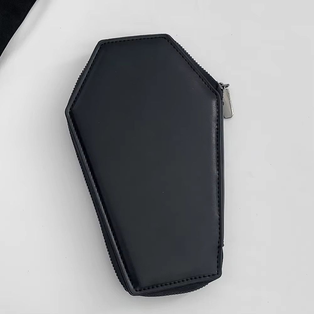 Japanese Brand Coffin Shaped Dark Halloween Pumpkin Wallet Size ONE SIZE - 4 Thumbnail