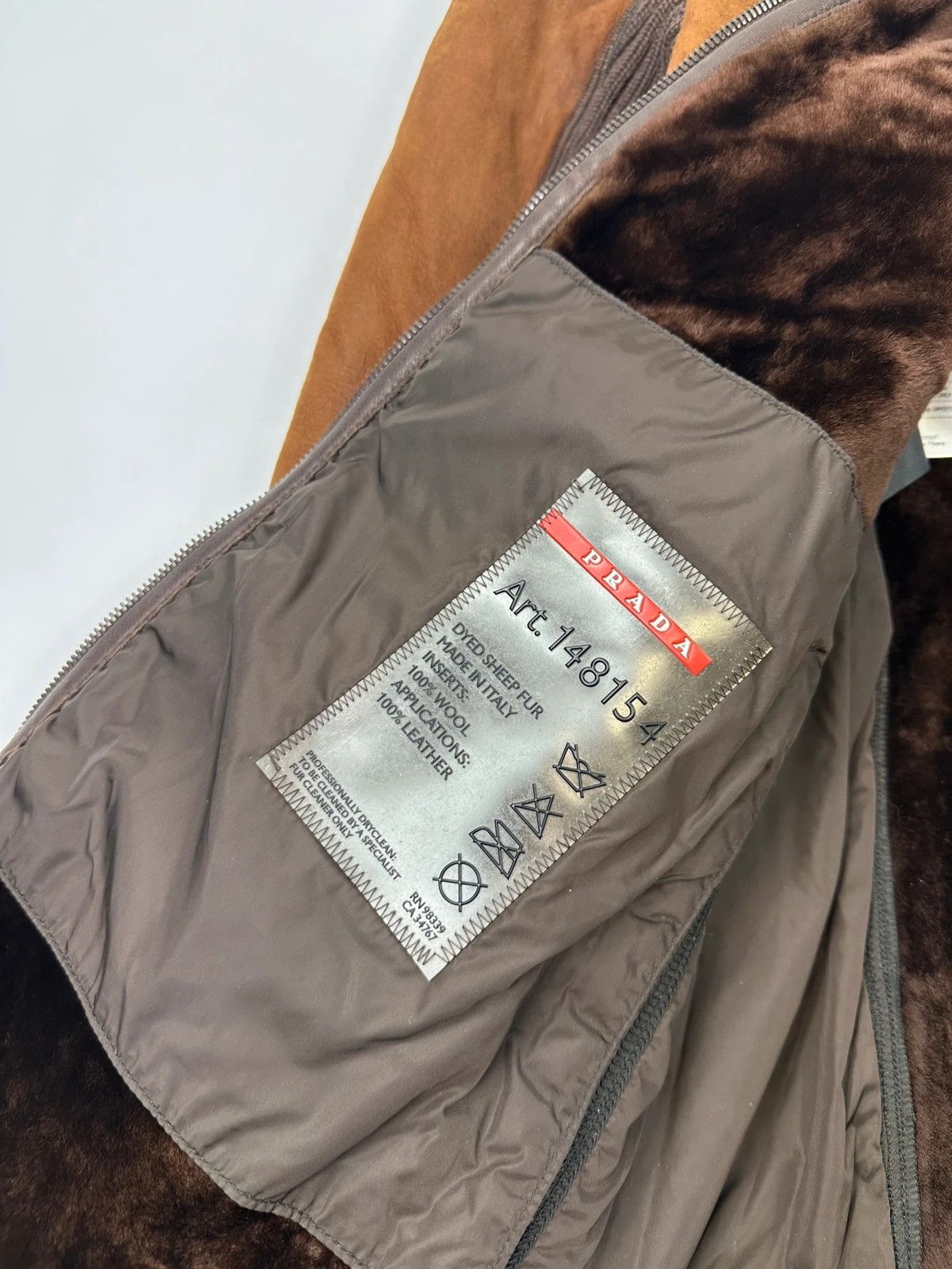 Prada Prada Sport FW01-05 Brown Leather & Wool Belted Coat Size L / US 10 / IT 46 - 13 Thumbnail