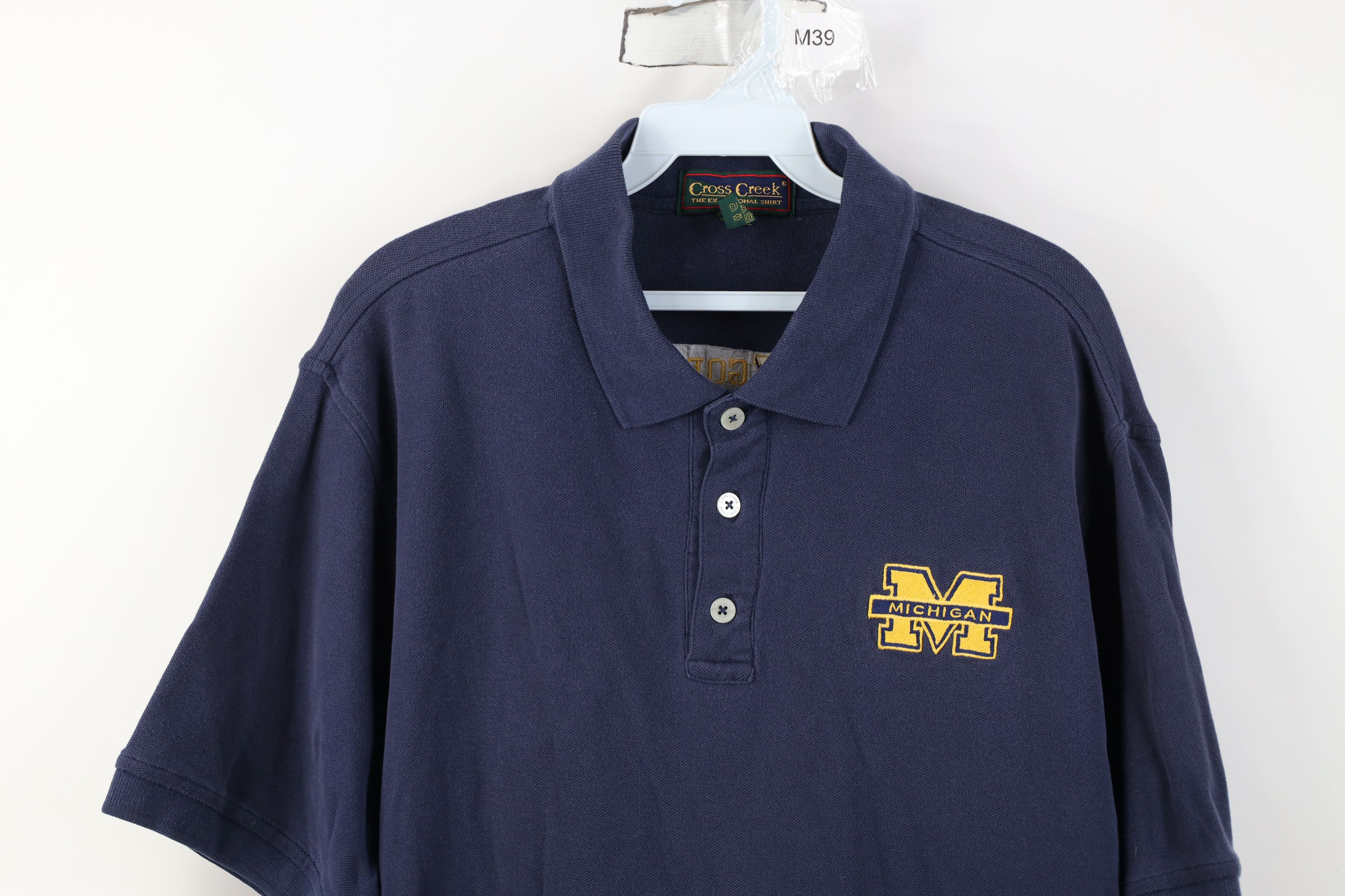 Vintage Vintage 90s Spell University of Michigan Golf Polo Go Blue Size US L / EU 52-54 / 3 - 2 Thumbnail