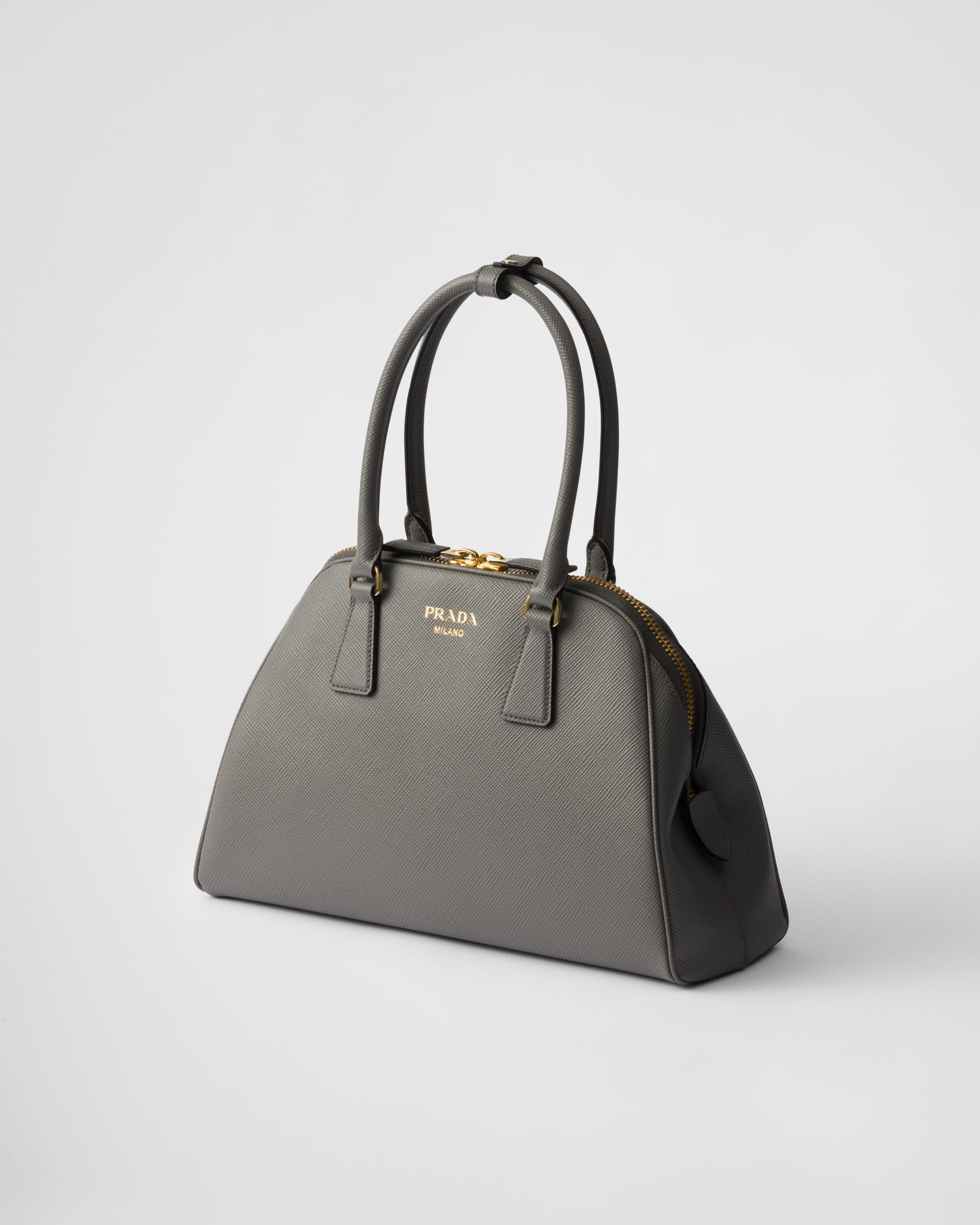 Prada o1la1rc1a0925 Size: OS / Medium Saffiano Leather Bag in Grey Size ONE SIZE - 2 Thumbnail
