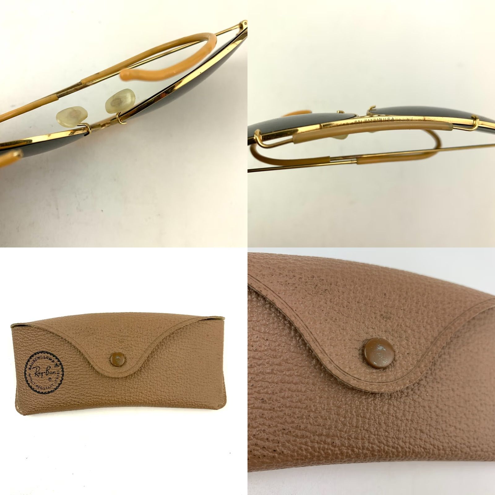 Vintage VINTAGE Ray-Ban Sunglasses Aviator Gold Frames with Cable Arms Unisex Adult Decot Shooter Style Size ONE SIZE - 10 Thumbnail