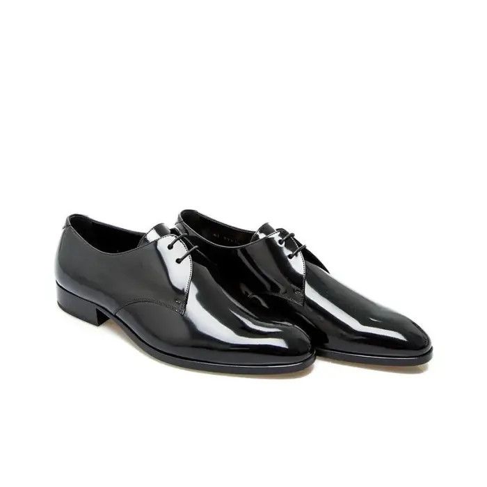 Saint Laurent Paris o1bcso1str1224 Wyatt Derbies In Shiny Leather in Black Size US 8 / EU 41 - 3 Thumbnail