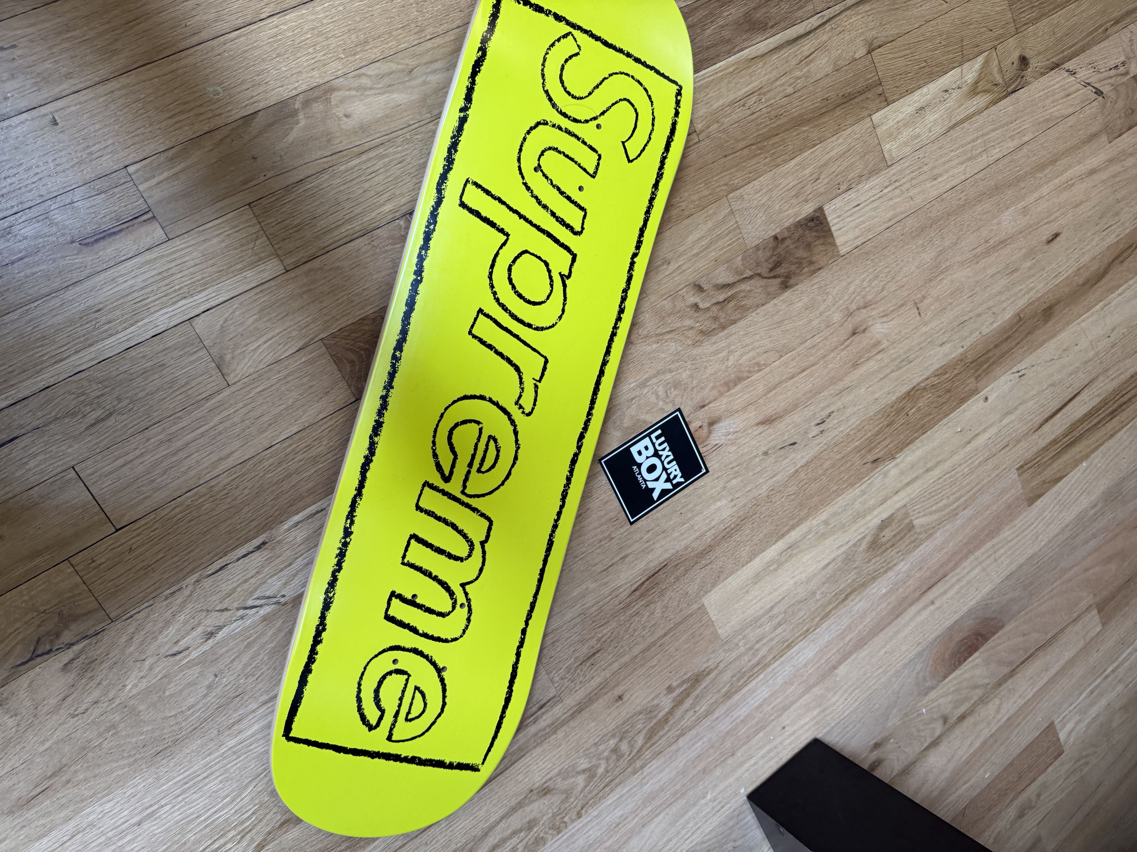 Supreme Supreme KAWS Chalk Logo Skateboard Deck Yellow | Grailed