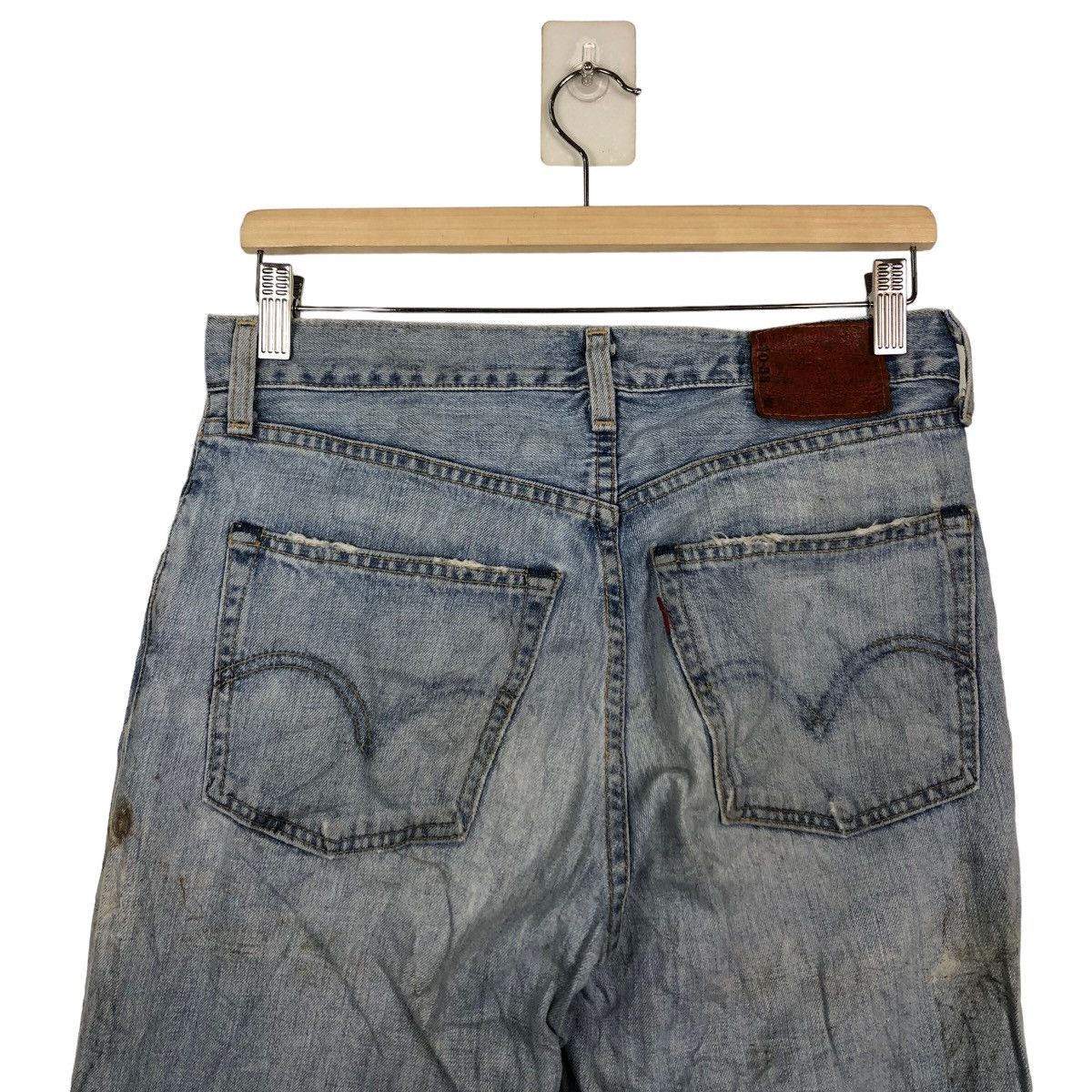 Levi's Made & Crafted 🔥RARE DISTRESSED DENIM JEAN SELVEDGES LEVI’S LEATHER PATCH Size US 29 - 8 Thumbnail