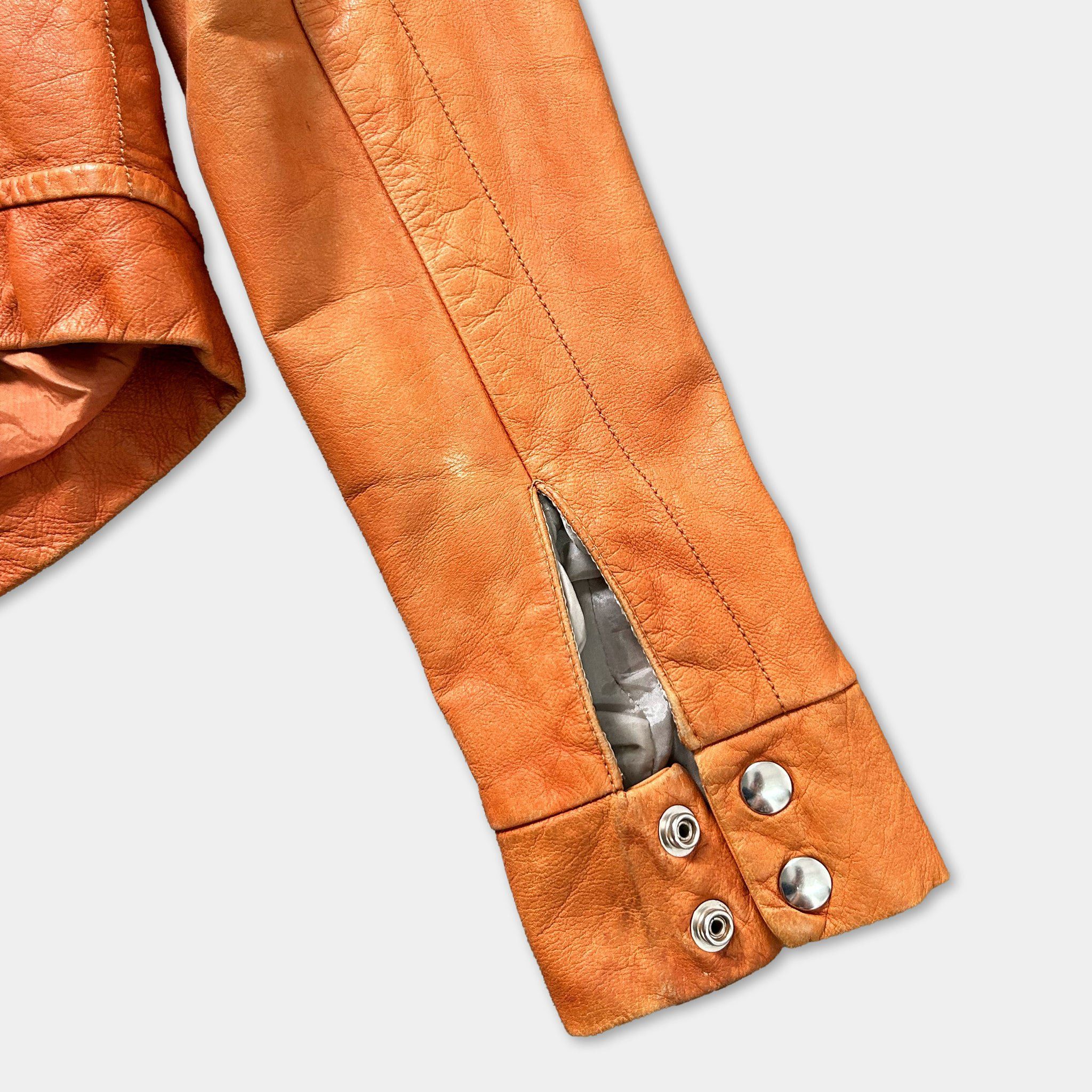Rick Owens Rick Owens SS05 Scorpio Boo Cafe Orange Leather Jacket Size US S / EU 44-46 / 1 - 5 Thumbnail