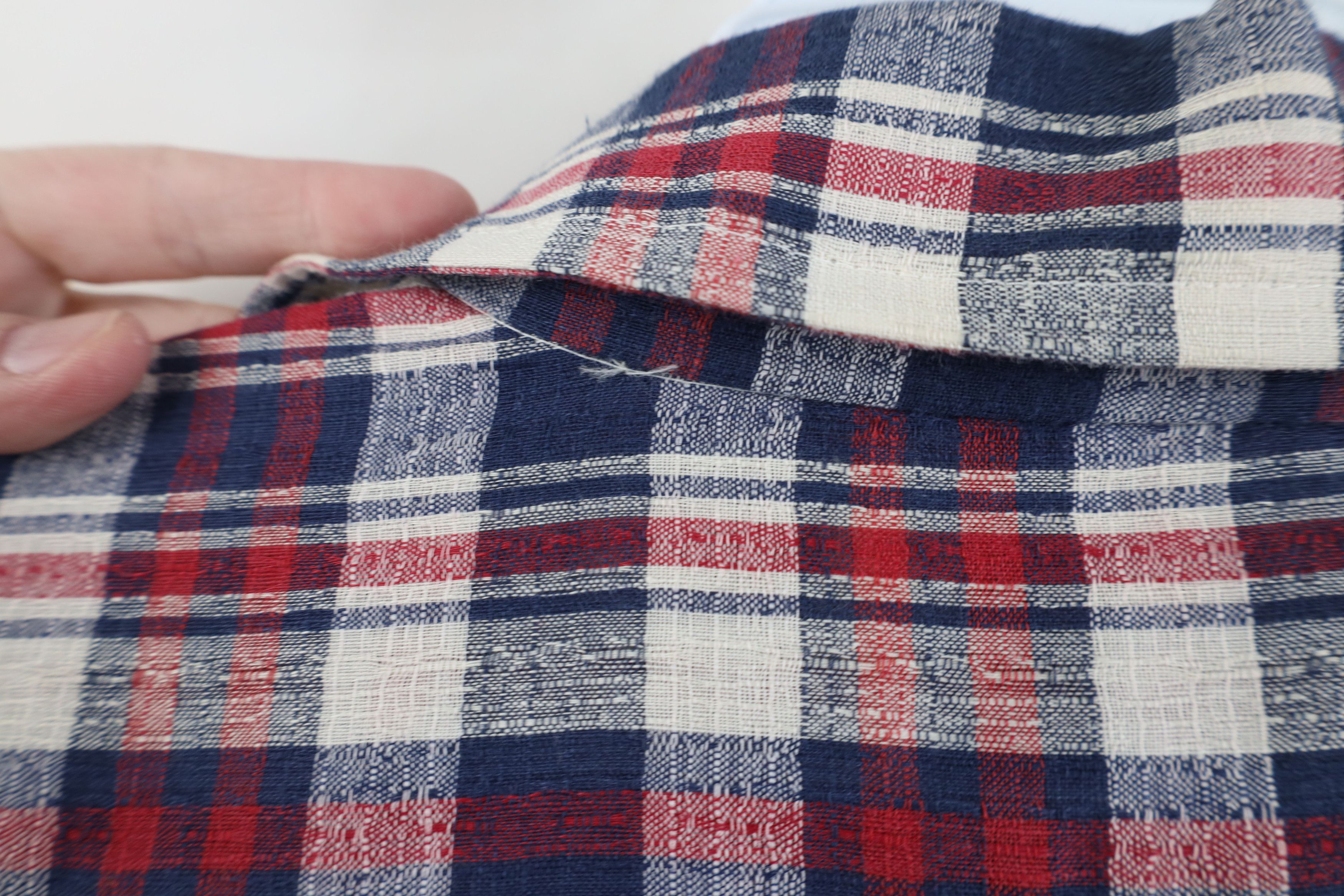 Vintage Vintage 70s Streetwear Knit Collared Button Shirt Plaid Size US L / EU 52-54 / 3 - 10 Thumbnail