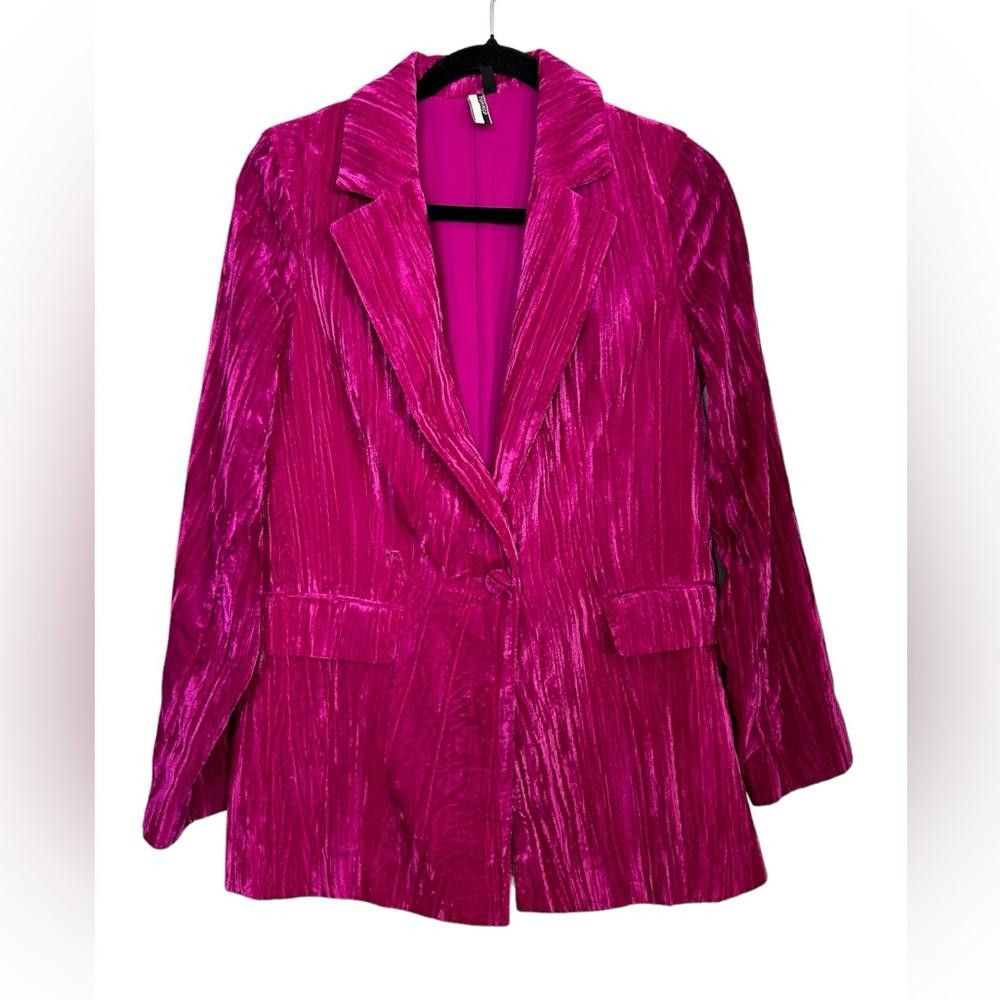 Topshop Topshop l Pink Crinkled Velvet Pant Suit Size 2/4 Size S / US 4 / IT 40 - 2 Thumbnail