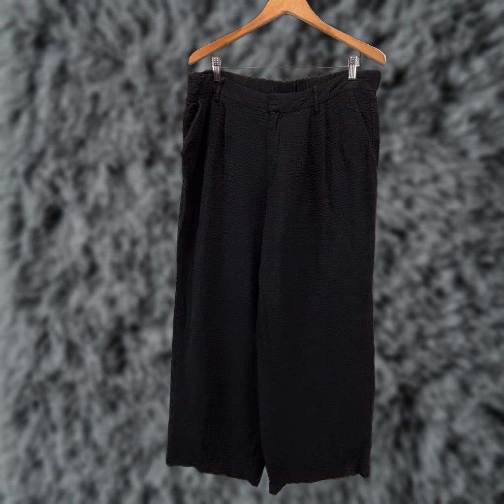 Vintage A New Day Juniors Black Wide Leg Gauze Crop Pants Sz 17 Lightweight Size 38" / US 16 / IT 52 - 1 Thumbnail