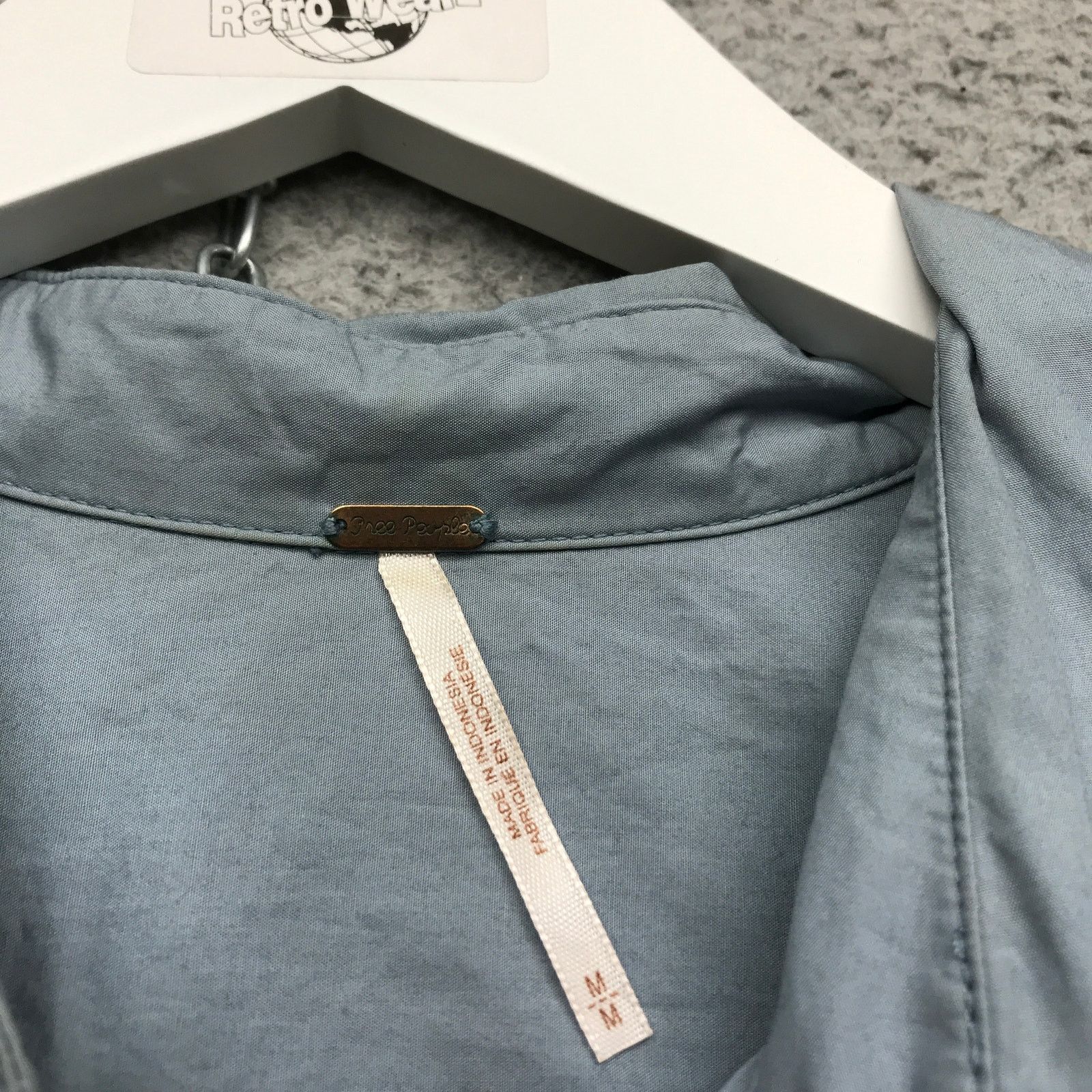 Free People Free People Brown Eyed‎ Girl Blue Poplin Shirt Women M Size M / US 6-8 / IT 42-44 - 4 Thumbnail