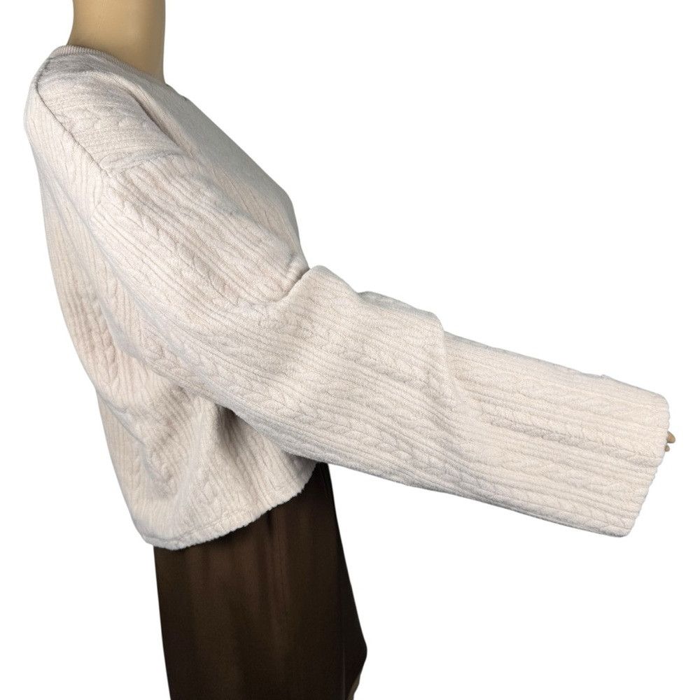 Zara NWT Zara Cable Crop Super Soft Beige Sweater Size L Size L / US 10 / IT 46 - 4 Thumbnail