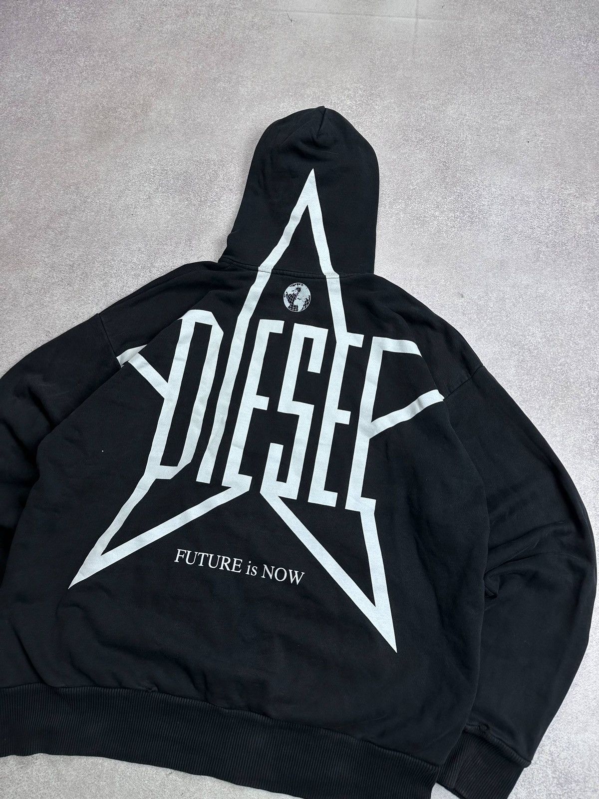 トップス y2k opium DIESEL leather sweat hoodie Diesel Diesel Opium Y2K Star Big Logo Zip Hoodie L | Grailed