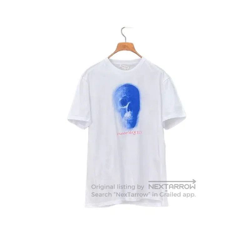 Alexander McQueen Alexander McQueen White Cotton Skull Print T-Shirt . Size US XXL / EU 58 / 5 - 1 Thumbnail