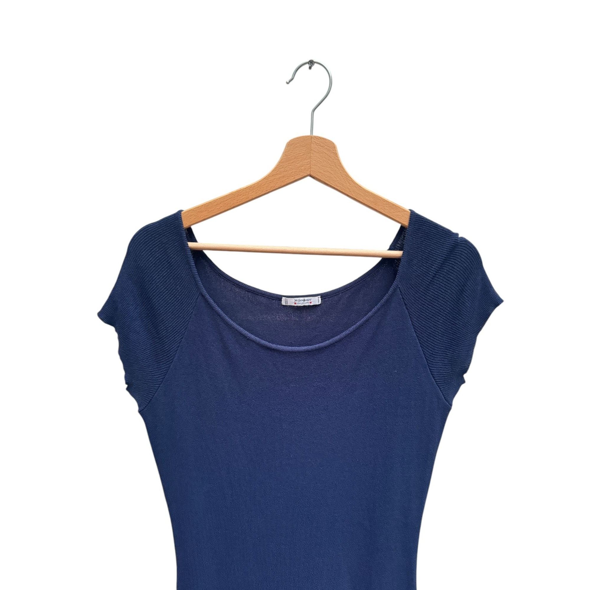 Yves Saint Laurent Vintage Navy Knitted Cotton Dress Size S / US 4 / IT 40 - 6 Thumbnail