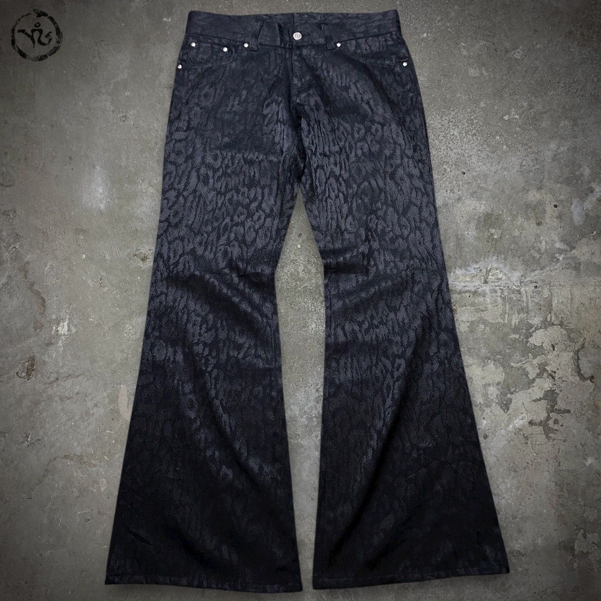 Tornado Mart Tornado Mart Black Cheetah Flared Pants Size US 32 / EU 48 - 1 Thumbnail