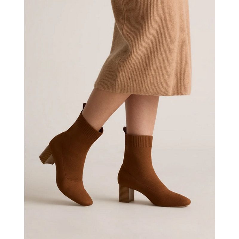 Quince Quince EcoKnit Heeled Bootie Cognac Size 6 NWT in Box Size US 6 / IT 36 - 4 Thumbnail