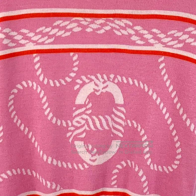 Hermes Hermes 23 Pink Striped Lock Cashmere Round Neck Short Slee Size XS / US 0-2 / IT 36-38 - 4 Thumbnail