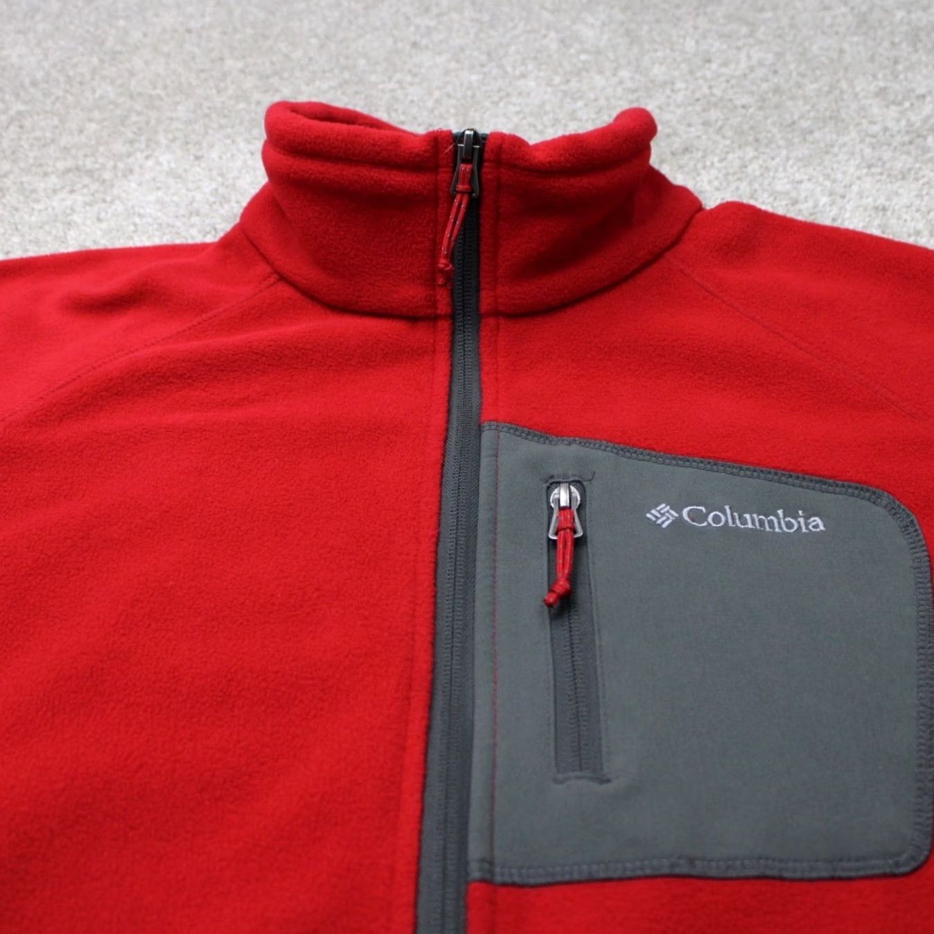 Vintage Columbia Sweatshirt Men Medium Red Full Zip Fleece Polyester L/S Outdoor Sweater Size US M / EU 48-50 / 2 - 4 Thumbnail