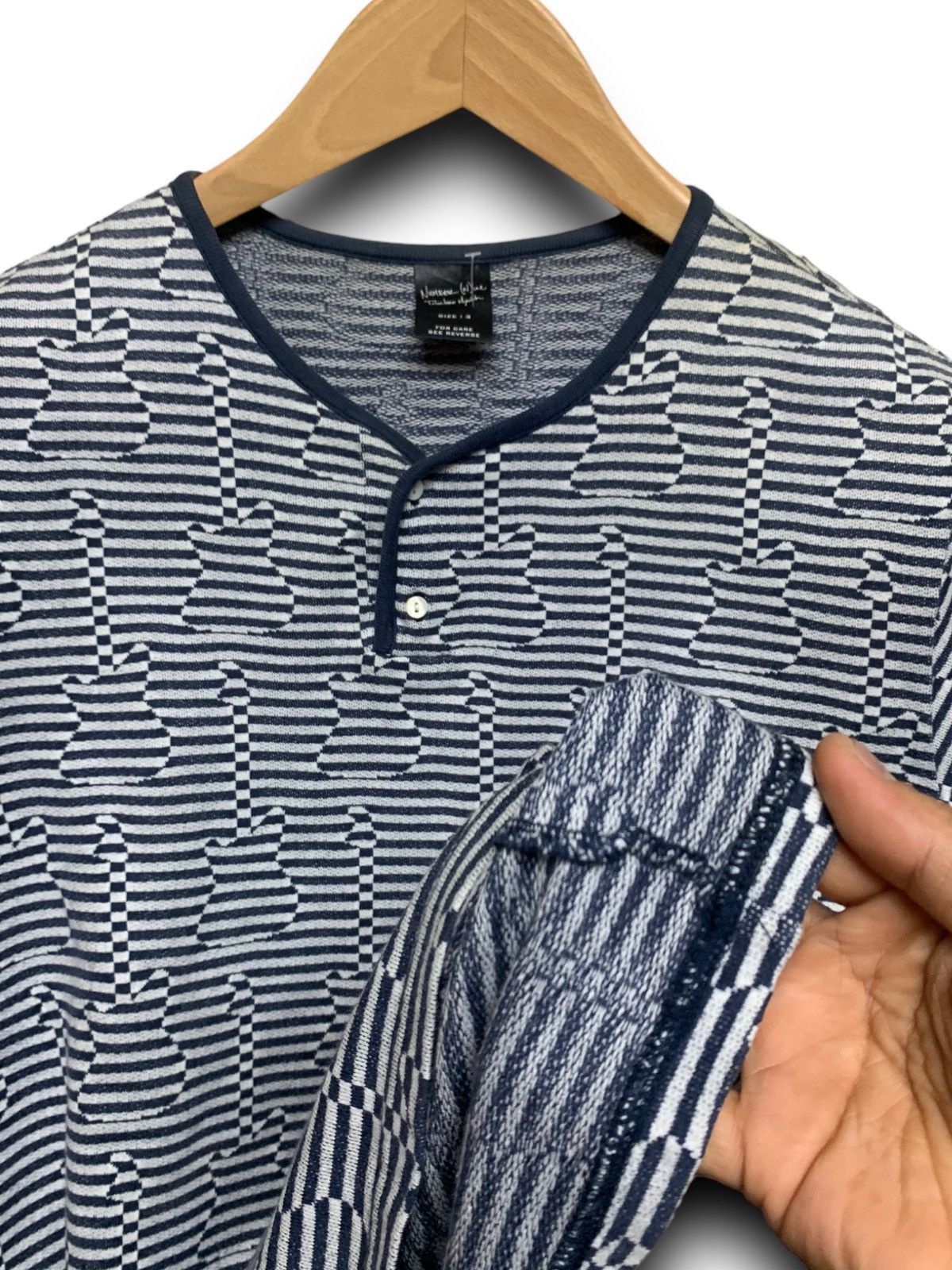 Designer × Japanese Brand × Number (N)ine NUMBER (N)INE STRIPES GUITAR MONOGRAM JAPANESE BRAND SHIRT Size US L / EU 52-54 / 3 - 8 Thumbnail