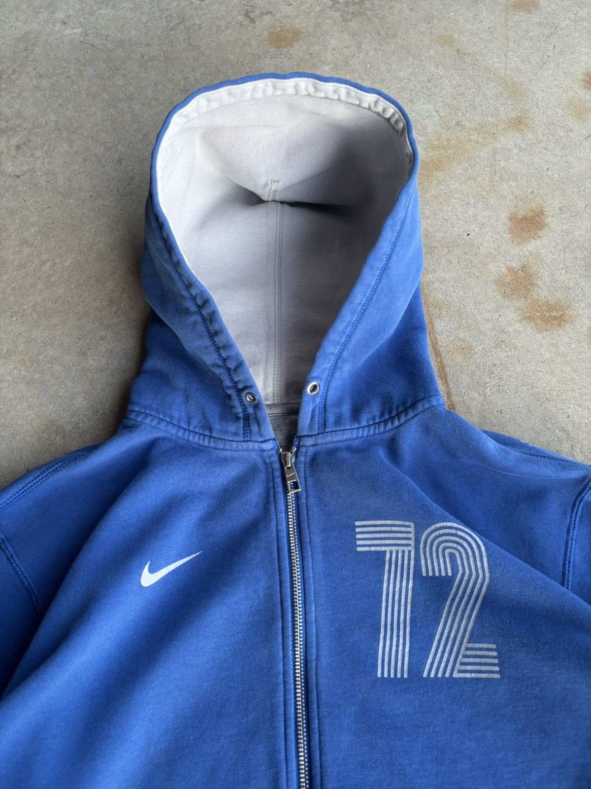 Nike Vintage Early 2000s Nike Cortiez Style Boxy Blue Zip Hoodie Size US XL / EU 56 / 4 - 3 Thumbnail