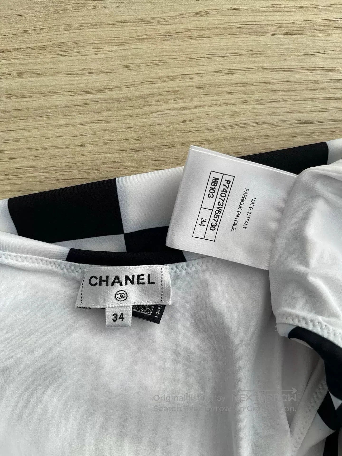 Chanel Chanel 2023 Black and White Checkered Swimsuit. Size US 34 / EU 50 - 3 Thumbnail