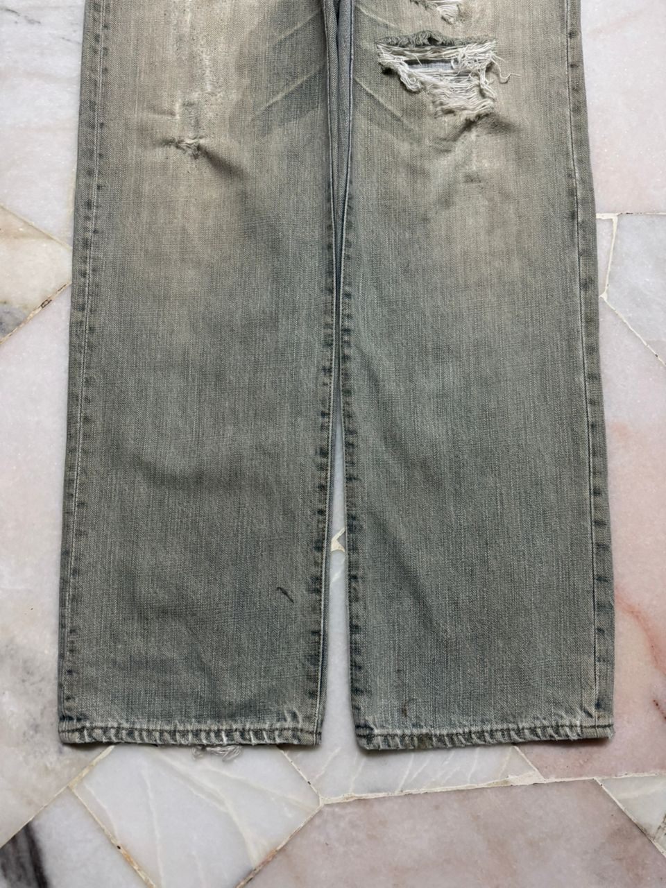 Vintage 💥Grunge💥Montage Very Rare Thrashed Rusty Insane Baggy Jean Size US 30 / EU 46 - 10 Thumbnail