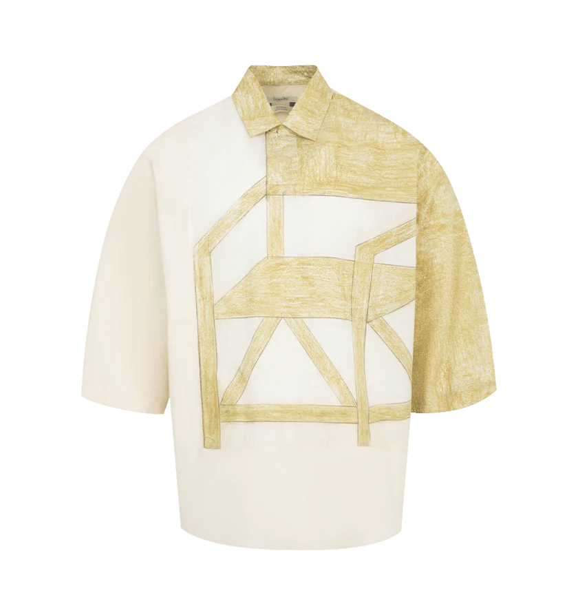 Lemaire o1h1sh11225 Polo Top in White/Beige Size US M / EU 48-50 / 2 - 1 Thumbnail