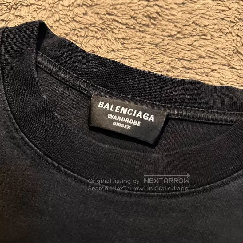 Balenciaga Balenciaga Logo Embroidered Solid Color Round Neck Short S Size US L / EU 52-54 / 3 - 4 Thumbnail