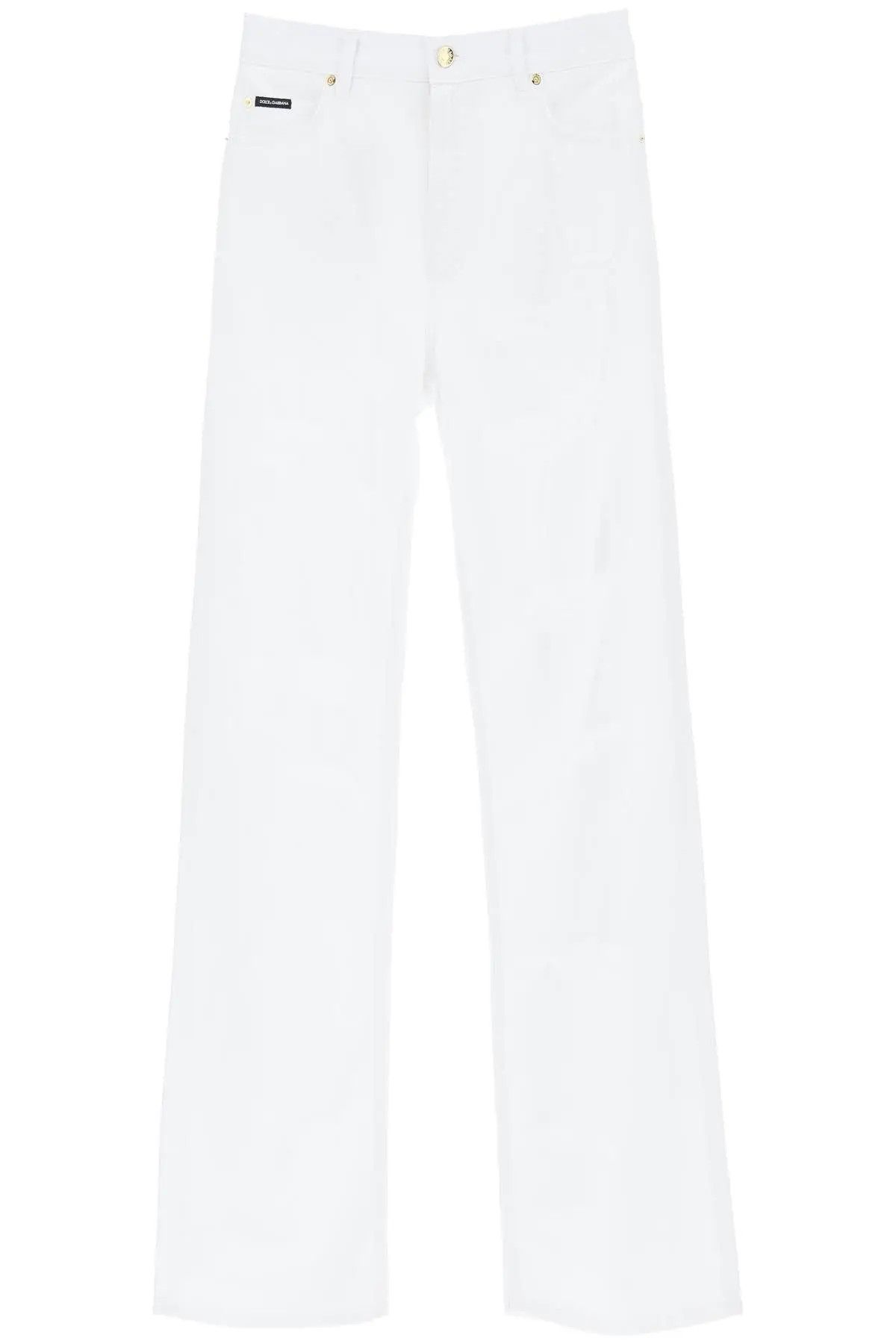image of Dolce Gabbana O1S22I1N1223 Low Rise Trumpet Jeans In White, Women's (Size 30)