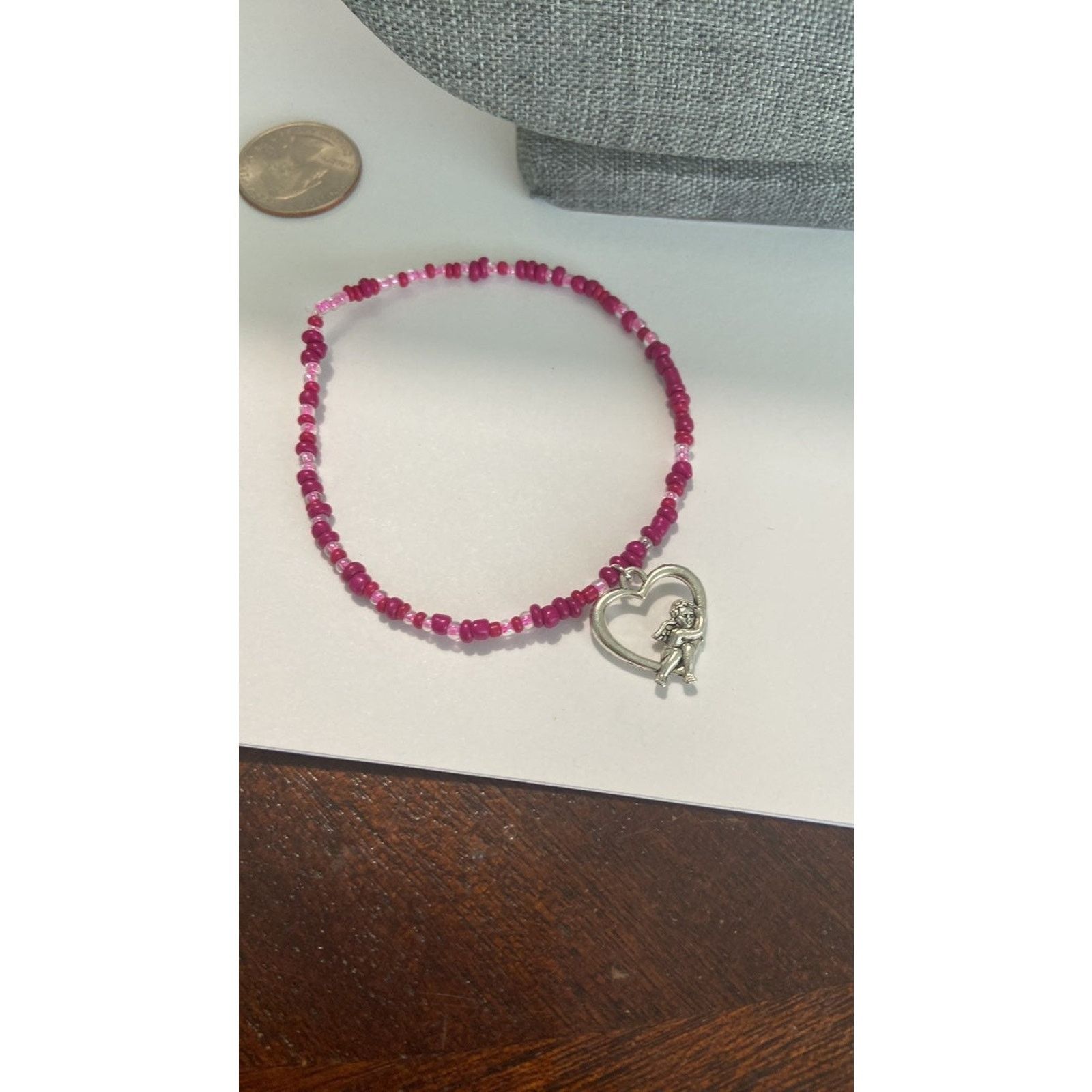 Handmade pink bead bracelet Size ONE SIZE - 2 Thumbnail