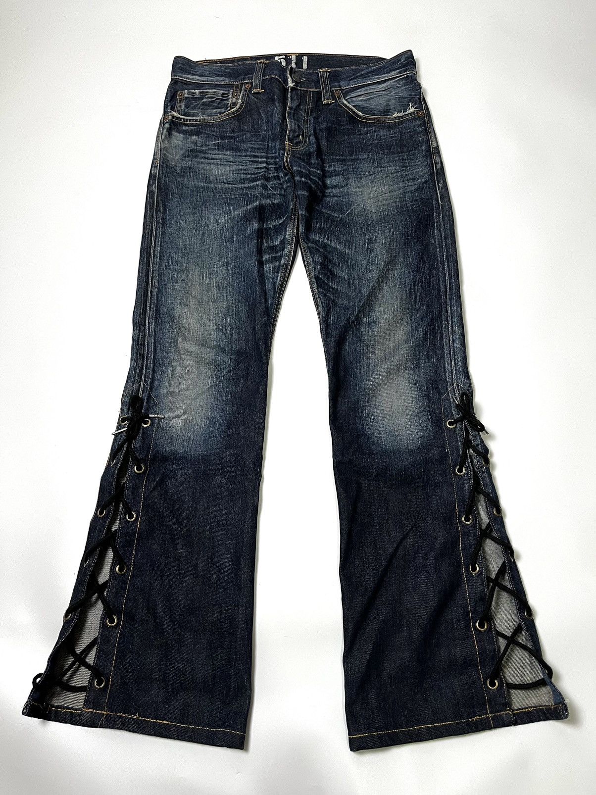 Lace up jeans pant edwin 511rv japanese brand