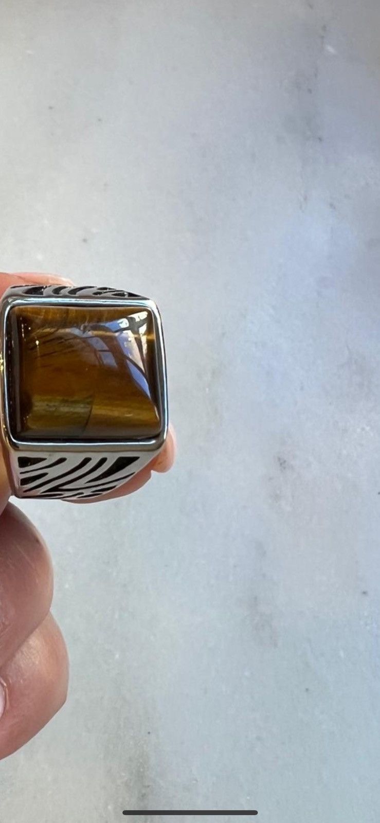 Vintage Silver tiger eye ring Size ONE SIZE - 4 Thumbnail
