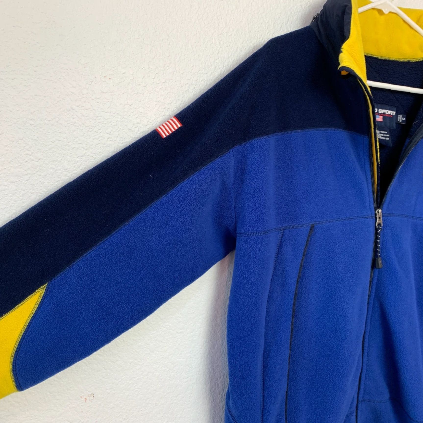Ralph Lauren Polo Sport Ralph Lauren Jacket Mens Medium Full Zip Fleece Blue Yellow Pockets 90s Style Size US M / EU 48-50 / 2 - 2 Thumbnail