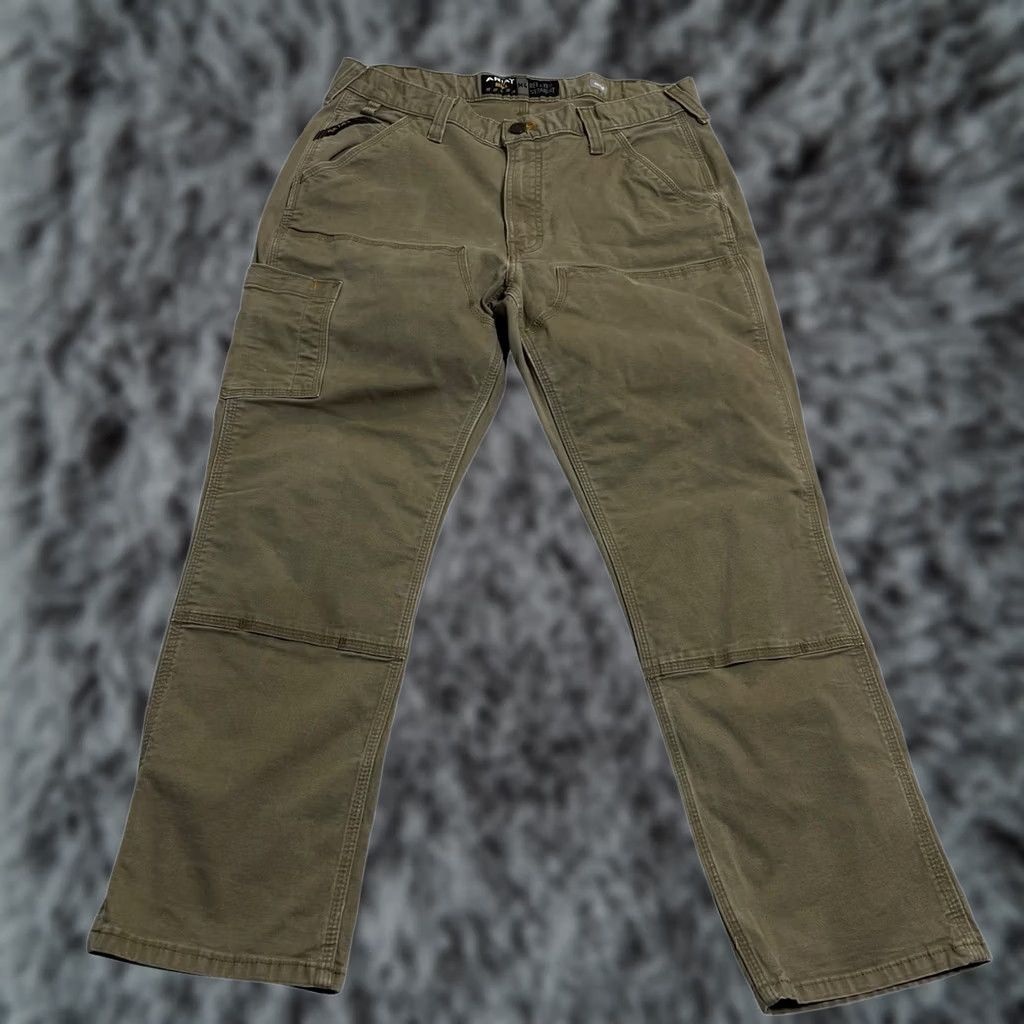 Ariat Ariat Rebar Pants Men’s 36x30 Green Double Knees Carpenter Relaxed Canvas Work Size US 36 / EU 52 - 1 Thumbnail